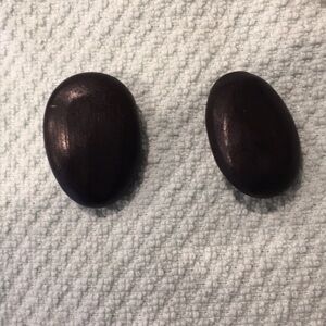 Vintage mid-century wooden clip on earrings​